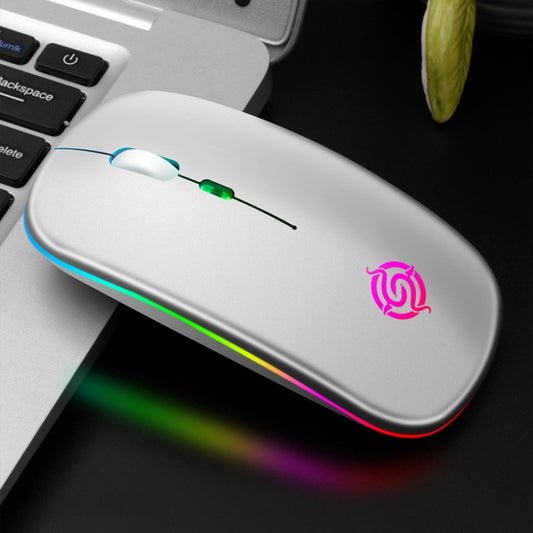 K-Snake BM110 RGB Lighting Effect Wireless Bluetooth Mouse(Silver) - Wireless Mice by K-Snake | Online Shopping UK | buy2fix
