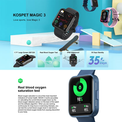 KOSPET Magic 3 1.71 Inch Blood Oxygen Monitoring Waterproof Smart Watch(Black) - Smart Watches by KOSPET | Online Shopping UK | buy2fix