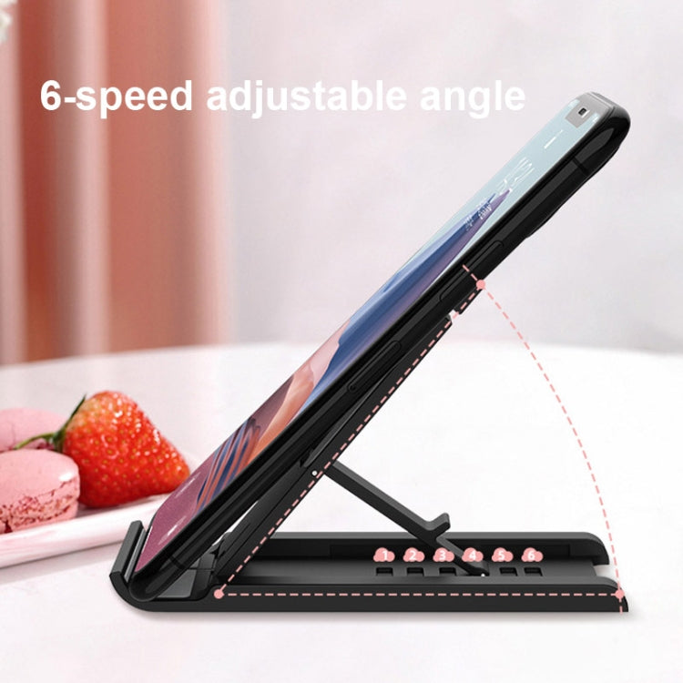 2 PCS K30 Multi-speed Adjustment Desktop Mobile Phone Bracket Notebook Folding Bracket(Black) - Desktop Holder by buy2fix | Online Shopping UK | buy2fix