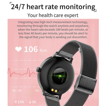 LOANIY CF80 1.08 Inch Heart Rate Monitoring Smart Bluetooth Watch, Color: Black Steel - Smart Watches by LOANIY | Online Shopping UK | buy2fix