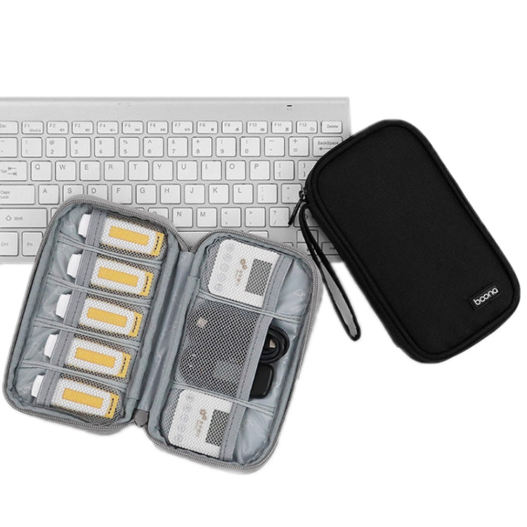 Baona BN-C004 Mini U Disk Headphone Data Cable Storage Bag, Color: Single Layer (Black) - Hard Drive Bags & Cases by Baona | Online Shopping UK | buy2fix