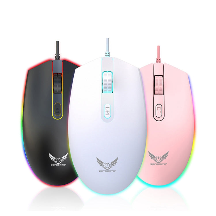 Zerodate V6 4 Keys 1600DPI Game Colorful RGB Marquee USB Wired Mouse, Cable Length: 1.35m(Black) - Wired Mice by buy2fix | Online Shopping UK | buy2fix