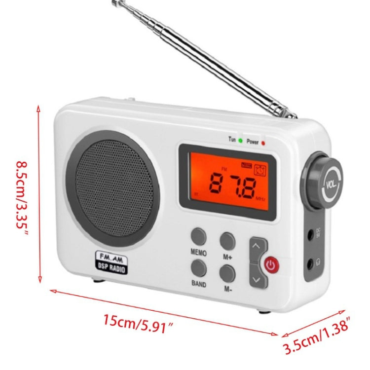 SY-8801 Portable Retro Radio HD LCD Screen Weight Bass Short Wave Radio(White) - Consumer Electronics by buy2fix | Online Shopping UK | buy2fix