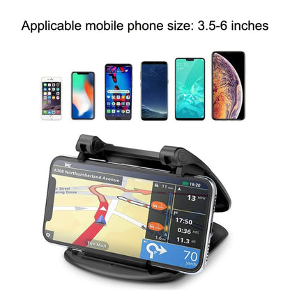 MM002 Car Dashboard Mobile Phone Holder Car Silicone Rotary Navigation Mobile Phone Holder(Black) - In Car by buy2fix | Online Shopping UK | buy2fix