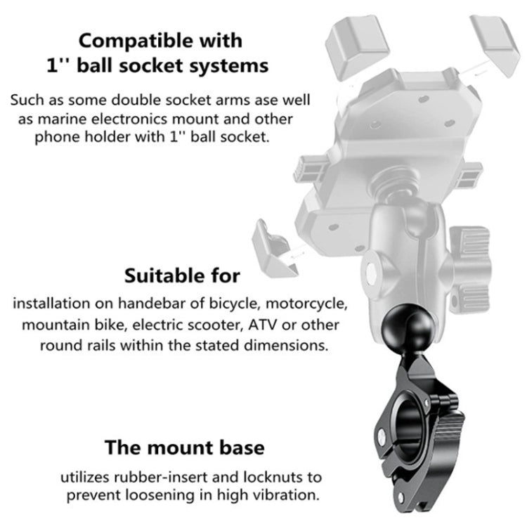 Motorcycle Bicycle Mobile Phone Bracket Fixed Base(25mm Ball Head) - In Car by buy2fix | Online Shopping UK | buy2fix