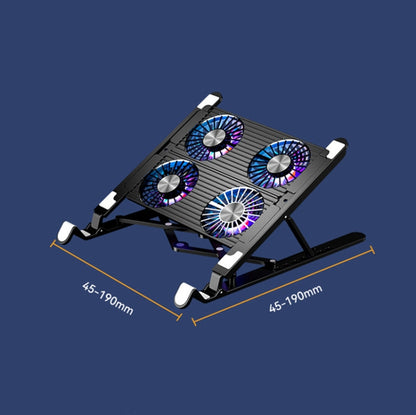 Laptop Radiator Bracket Folding Storage Air-cooled Cooling Base,Style: Double Fan - Computer & Networking by buy2fix | Online Shopping UK | buy2fix