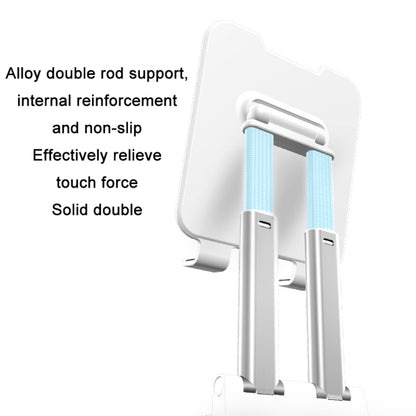 Tablet Mobile Phone Desktop Double Pole Lifting Folding Bracket, Color: White (Small) - Desktop Holder by buy2fix | Online Shopping UK | buy2fix