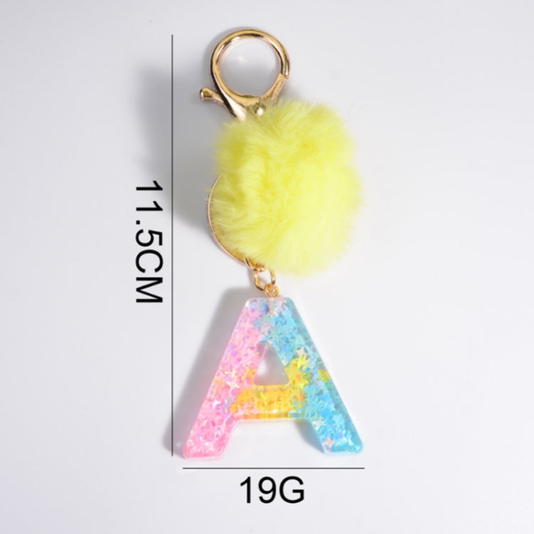 2 PCS Crystal Epoxy Rainbow Color Keychain Hair Ball Ladies Bag Pendant(N) - In Car by buy2fix | Online Shopping UK | buy2fix