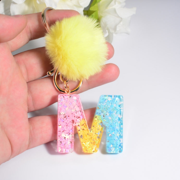 2 PCS Crystal Epoxy Rainbow Color Keychain Hair Ball Ladies Bag Pendant(N) - In Car by buy2fix | Online Shopping UK | buy2fix