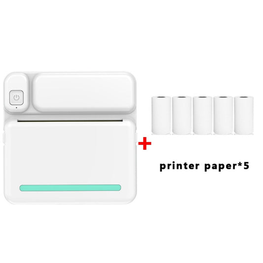 C19 200DPI Student Homework Printer Bluetooth Inkless Pocket Printer Blue Printer Paper x 5 - Consumer Electronics by buy2fix | Online Shopping UK | buy2fix