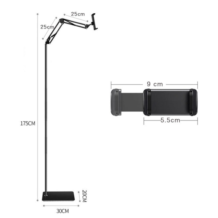 175cm Cantilever Floor Model Mobile Phone Live Broadcast Bedside Lifting Bracket - Lazy Bracket by buy2fix | Online Shopping UK | buy2fix