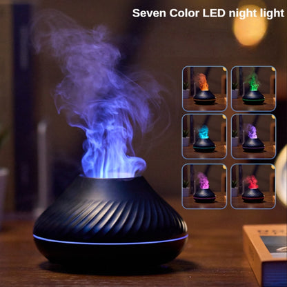 DQ705 Volcanic Flame Aroma Diffuser Essential Oil Lamp Air Humidifier with Color Night Light(Beige) - Home & Garden by buy2fix | Online Shopping UK | buy2fix