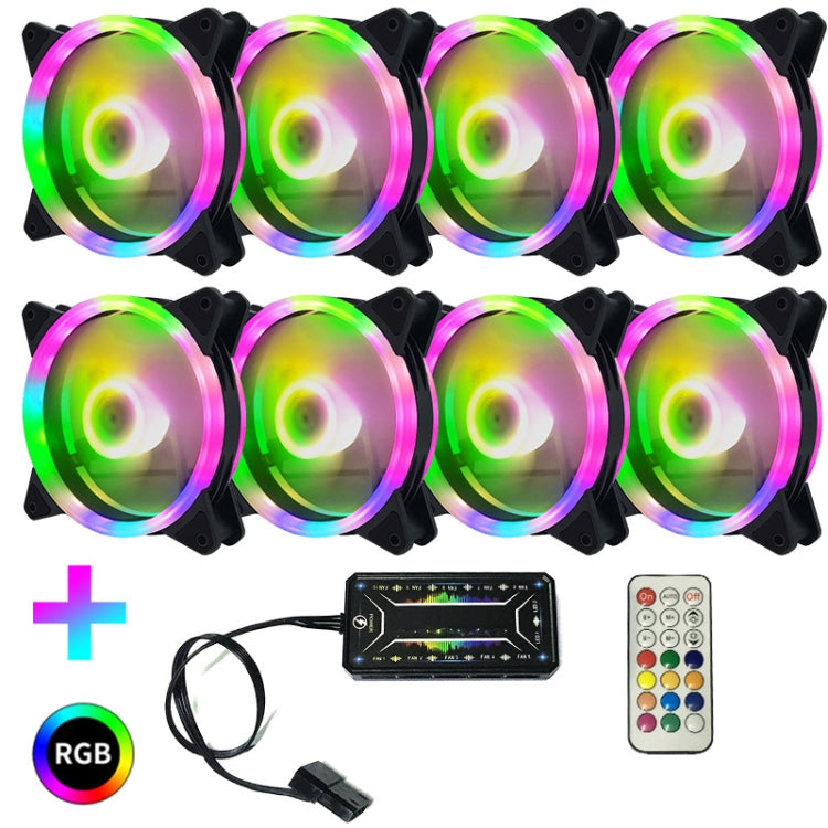 Computer CPU RGB luminous Radiator 8 Fans+Remote Control - Computer & Networking by buy2fix | Online Shopping UK | buy2fix