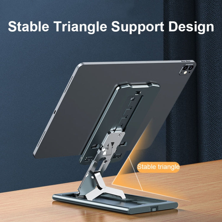 028 Portable Foldable Aluminum Alloy Phone Live Holder(Grey) - Desktop Holder by buy2fix | Online Shopping UK | buy2fix