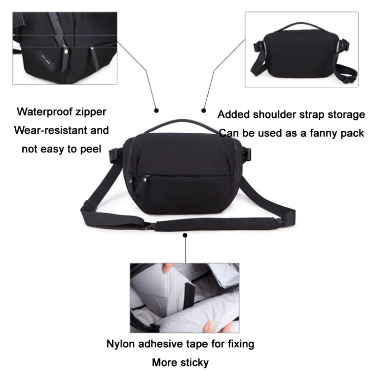 XIUJIAN Crossbody Waterproof Lightweight SLR Camera Bag, Color: 5L Light Gray - Camera Accessories by XIUJIAN | Online Shopping UK | buy2fix