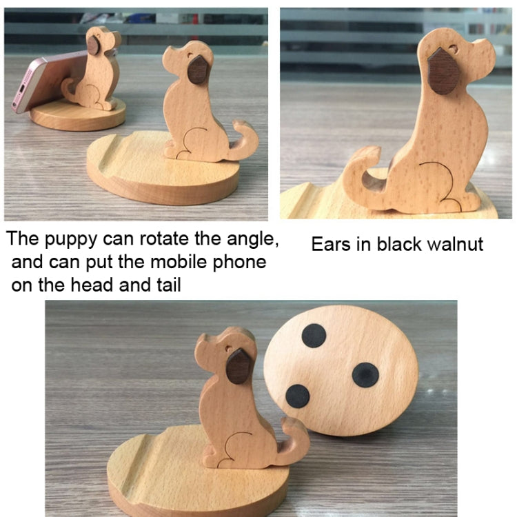 Wooden Mobile Phone Bracket Beech Lazy Mobile Phone Holder,Style: Golden Retriever - Desktop Holder by buy2fix | Online Shopping UK | buy2fix