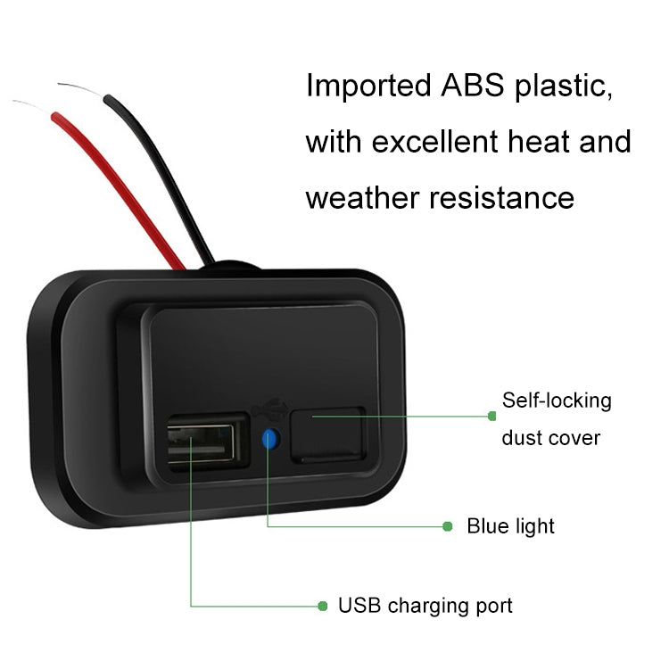 4.8A Punch-Free Automatic Spring Cover RV Bus Modified Dual USB Car Charger(Black) - In Car by buy2fix | Online Shopping UK | buy2fix