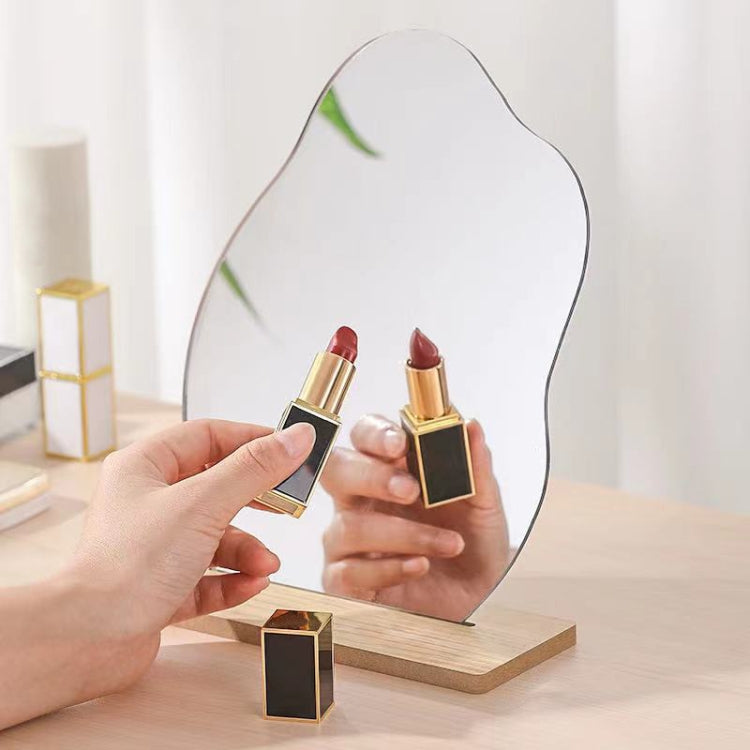 Irregular Acrylic Mirror With Wooden Base Photo Props(Water Wave) - Camera Accessories by buy2fix | Online Shopping UK | buy2fix