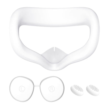 VR Silicone Eye Mask+Lens Protective Cover+Joystick Hat, For Oculus Quest 2(White) - Consumer Electronics by buy2fix | Online Shopping UK | buy2fix