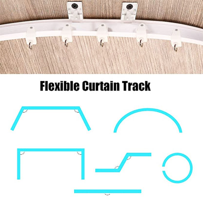 Model Steel Track Set Flexible Silent Slide Track Track with Hooks, Size: 4m - Home & Garden by buy2fix | Online Shopping UK | buy2fix