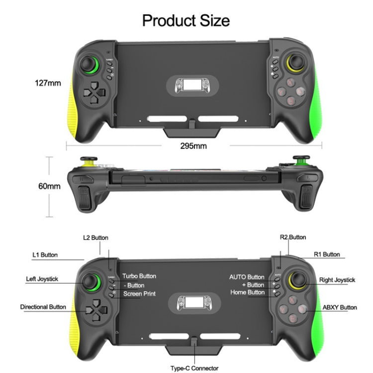 STK-7037 For Switch Game Controller with 6-axis Somatosensory Burst Function(Yellow Green) - Gamepads by buy2fix | Online Shopping UK | buy2fix