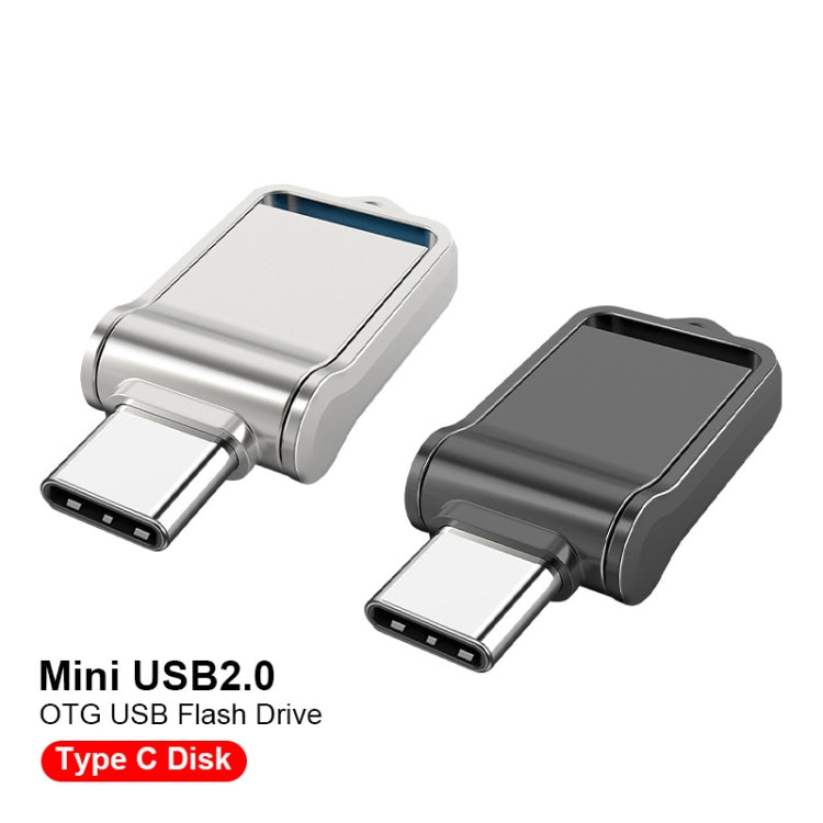 32GB USB 2.0 + Type-C/USB-C High Speed Mini Computer and Phone Dual-purpose Rotary U Disk(Black) - USB Flash Drives by buy2fix | Online Shopping UK | buy2fix