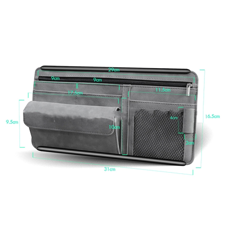 DE RAN FU Car Shade Glasses Box Storage Bag Car Flip Fur Glue Box Zipper Card Bag(Grey) - In Car by DE RAN FU | Online Shopping UK | buy2fix