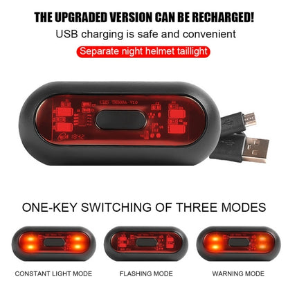 Motorbike Helmet Warning Light USB Rechargeable Waterproof Tail Light, Specification: 4 Beads B Model - In Car by buy2fix | Online Shopping UK | buy2fix