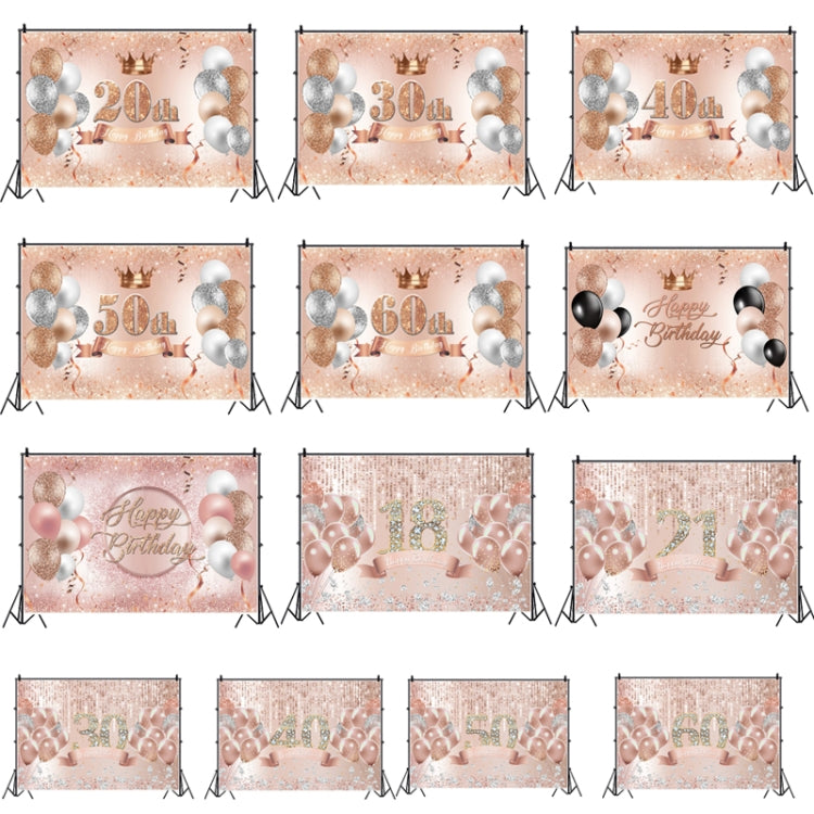 MDN12138 1.5m x 1m Rose Golden Balloon Birthday Party Background Cloth Photography Photo Pictorial Cloth - Camera Accessories by buy2fix | Online Shopping UK | buy2fix