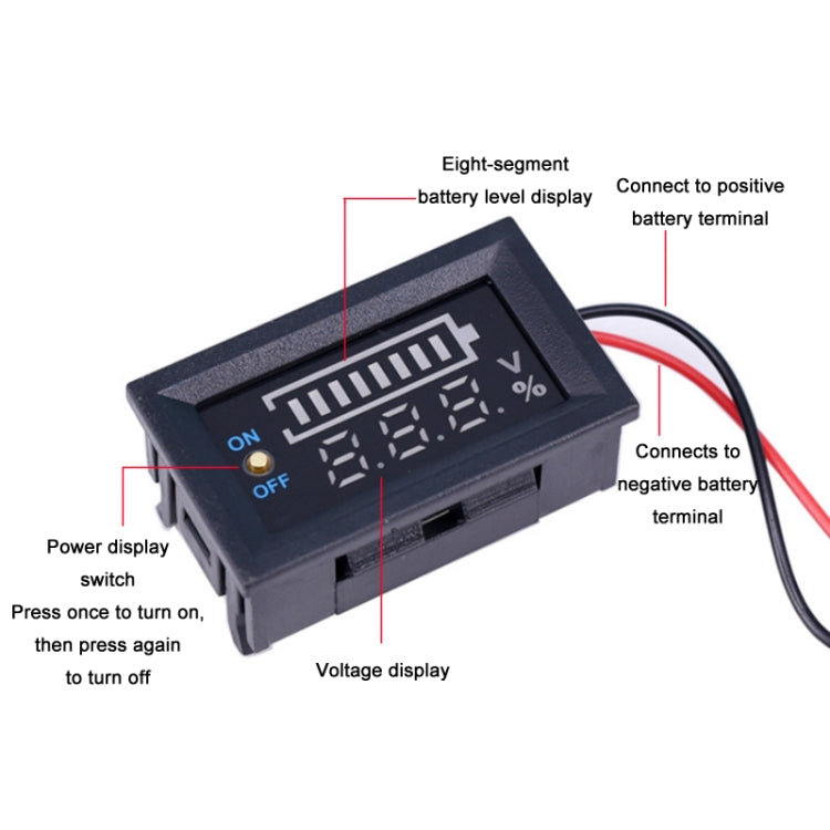 229TY 6-30V Electric Car Lithium Battery Voltage Power Meter Display Switch - Consumer Electronics by buy2fix | Online Shopping UK | buy2fix