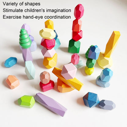 36 Grains Combination Children Early Teachings Stack Stone Building Blocks Wood Stack Stone Toys - Building Blocks by buy2fix | Online Shopping UK | buy2fix