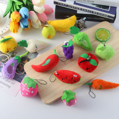 5pcs Cute Fruit And Vegetable Plush Bag Pendant Key Chain, Size: 10cm(Pineapple) - Key Rings by buy2fix | Online Shopping UK | buy2fix