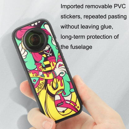 Sunnylife IST-TZ485 For DJI Insta360 X3 Panoramic Camera PVC Protection Scraper Film Stickers(Graffiti+Carbon Pattern Black) - Protective Film & Stickers by Sunnylife | Online Shopping UK | buy2fix