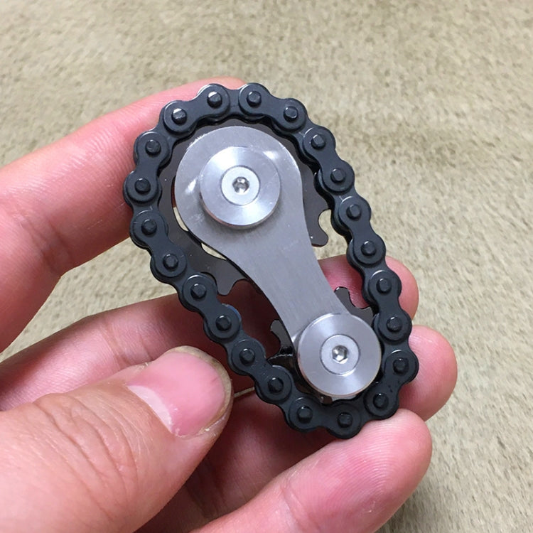 Black Chain Gyro Fingertip Gyro EDC Metal Toy Gear Sprocket Flywheel, Color: Gun Plated - Spinning Toys by buy2fix | Online Shopping UK | buy2fix