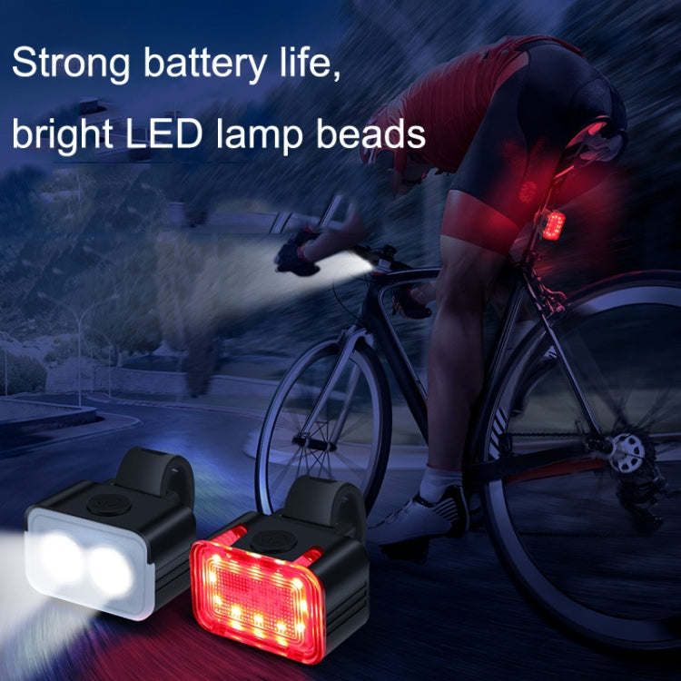 Bicycle Light USB Charging Outdoor LED Riding Lamp Set, Style: Front Light+Tail Light - Taillights by buy2fix | Online Shopping UK | buy2fix