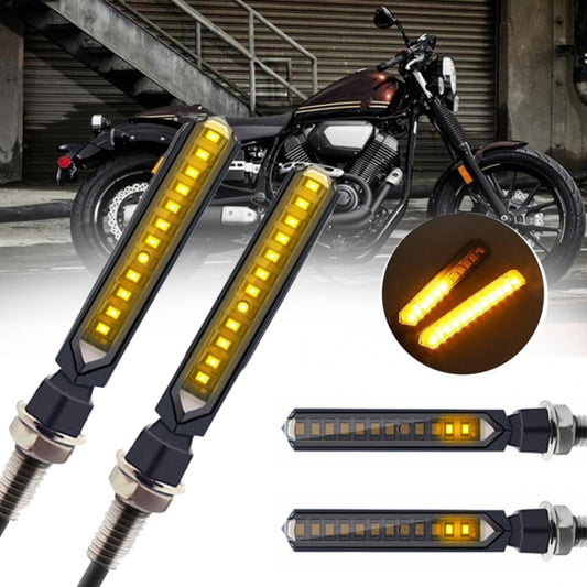 MK-229 4pcs Motorcycle 12LED Flowing Water Turning Light(Yellow) - In Car by buy2fix | Online Shopping UK | buy2fix