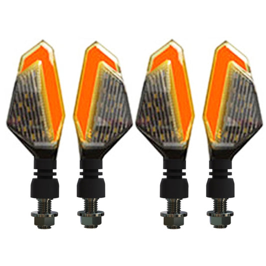 MK-236 4pcs 22LED Motorcycle V Line Two Color Turning Light Signal Angle Light(Yellow Red) - In Car by buy2fix | Online Shopping UK | buy2fix