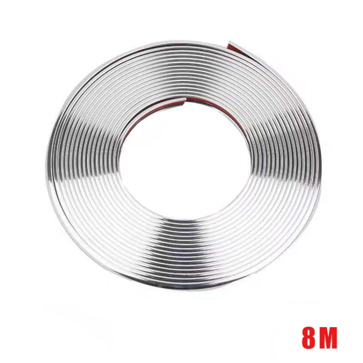 W12 8m/roll Car Universal Reflective Wheel Electroplating Decorative Strip(Silver) - In Car by buy2fix | Online Shopping UK | buy2fix