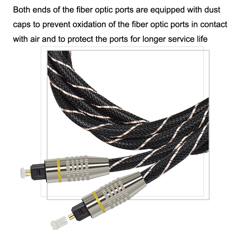EMK HB/A6.0 SPDIF Interface Digital High-Definition Audio Optical Fiber Cable, Length: 1.5m(Black White Net) - Audio Optical Cables by EMK | Online Shopping UK | buy2fix