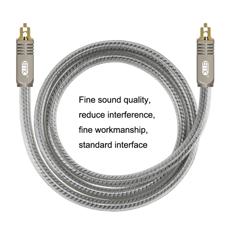 EMK YL/B Audio Digital Optical Fiber Cable Square To Square Audio Connection Cable, Length: 1.8m(Transparent Gray) - Audio Optical Cables by EMK | Online Shopping UK | buy2fix