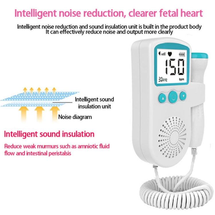 B3 Home Doppler Ultrasound Handheld Fetal Heart Pregnant Women Fetal Heart Monitor(Blue) - Heart Rate Monitoring by buy2fix | Online Shopping UK | buy2fix