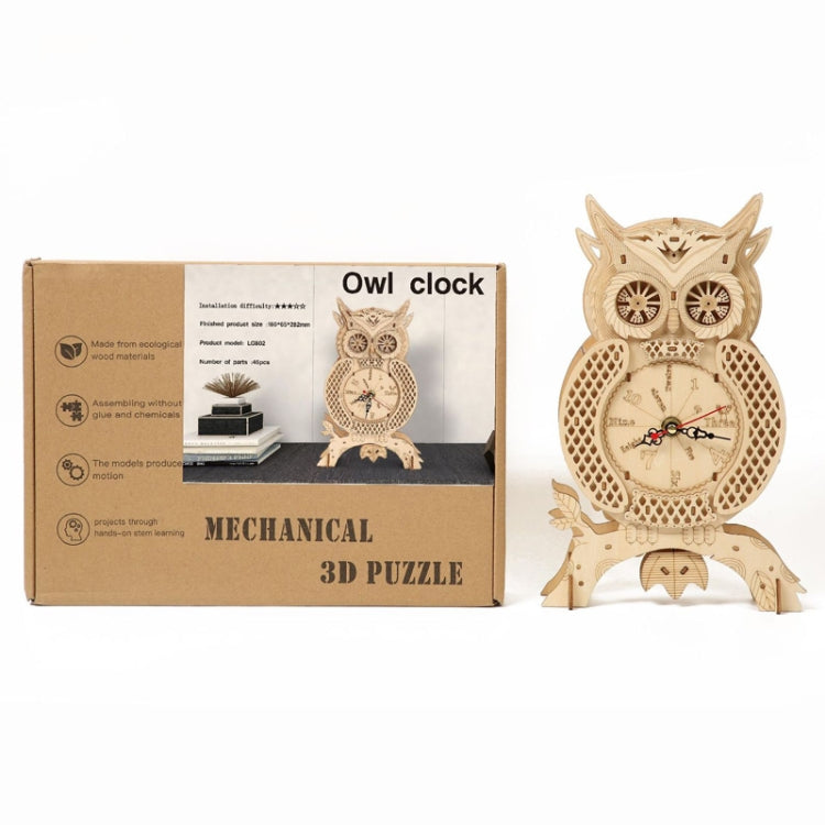 Owl Clock 3D Wooden Puzzle Toys DIY Handmade Ornaments - Puzzle Toys by buy2fix | Online Shopping UK | buy2fix