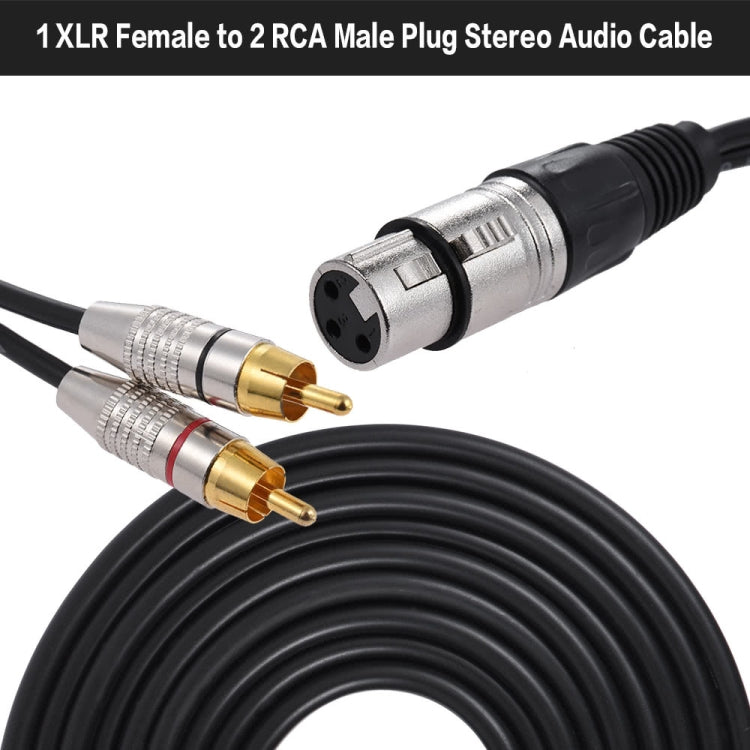 XLR Female To 2RCA Male Plug Stereo Audio Cable, Length: 3m - Consumer Electronics by buy2fix | Online Shopping UK | buy2fix