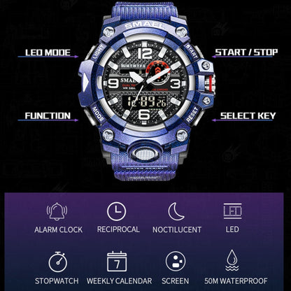 SMAEL 8035 Outdoor Sports Waterproof Dual Display Men Watch(Black) - Sport Watches by SMAEL | Online Shopping UK | buy2fix