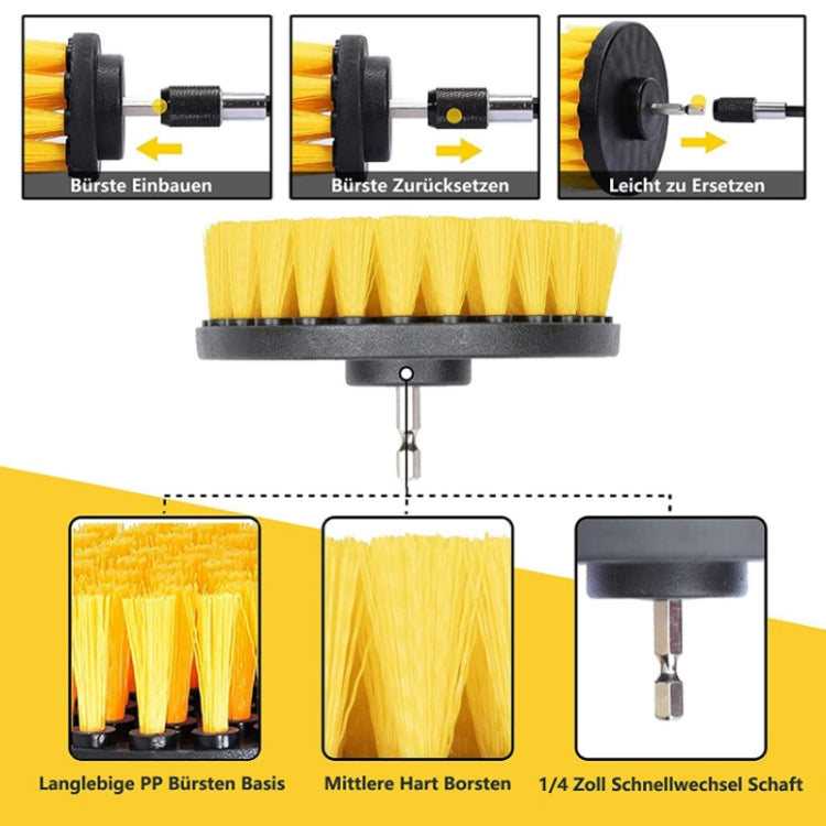 8 In 1 Electric Drill Crevice Cleaning Brush Car Wash Tool Set, Size: B Model(Yellow) - In Car by buy2fix | Online Shopping UK | buy2fix