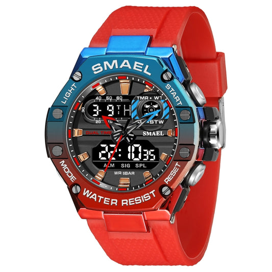 SMAEL 8066 Outdoor Electronic Sports Watch Alloy Colorful Multifunctional Men Watch(Red) - Sport Watches by SMAEL | Online Shopping UK | buy2fix