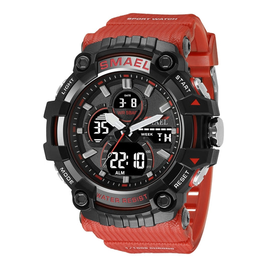SMAEL 8079 Outdoor Multifunctional Dual Display Dial Waterproof Sports Watch(Red) - Sport Watches by SMAEL | Online Shopping UK | buy2fix