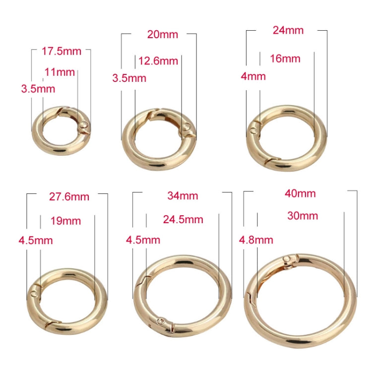 20pcs Zinc Alloy Spring Ring Metal Open Bag Webbing Keychain, Specification: 5 Points Black - In Car by buy2fix | Online Shopping UK | buy2fix