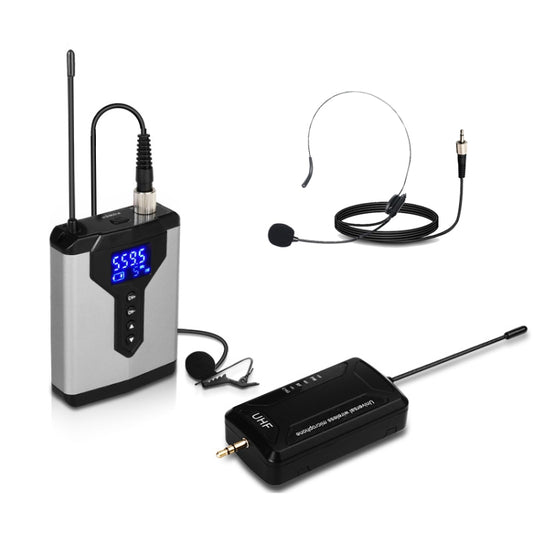 Q6 1 Drag 1 Wireless Lavalier Head Wear USB Computer Recording Microphone Live Phone SLR Lavalier Microphone - Consumer Electronics by buy2fix | Online Shopping UK | buy2fix