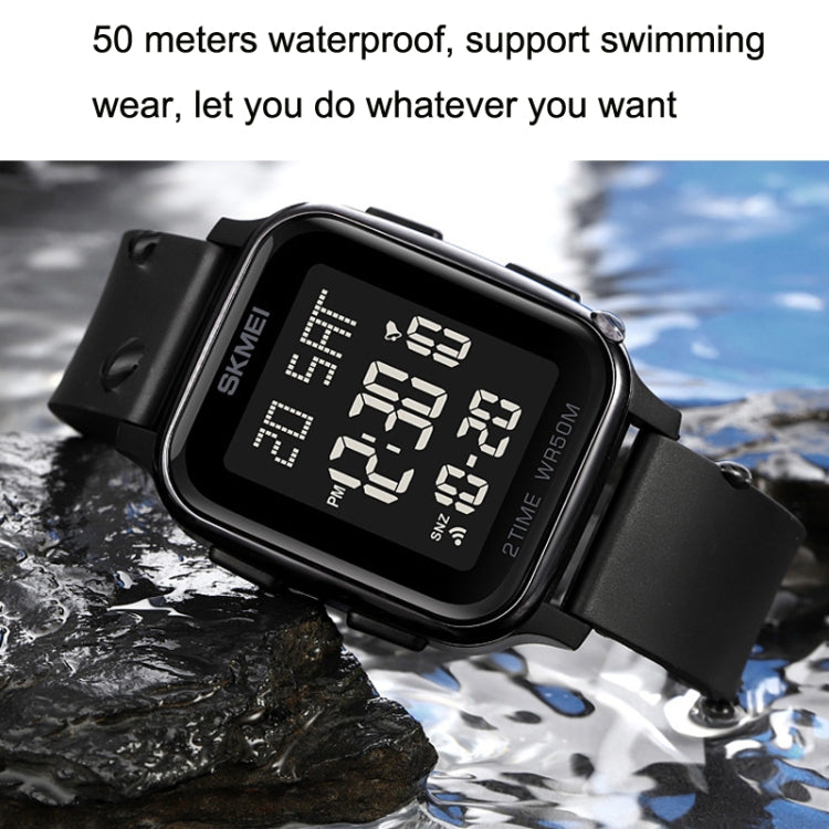 SKMEI 1858 Square Waterproof Digital Dual Display LED Luminous Watch(Red) - LED Digital Watches by SKMEI | Online Shopping UK | buy2fix